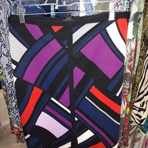 Worthington WOMENS SZ 24 Geometric abstract pencil skirt *2 Way Stretch